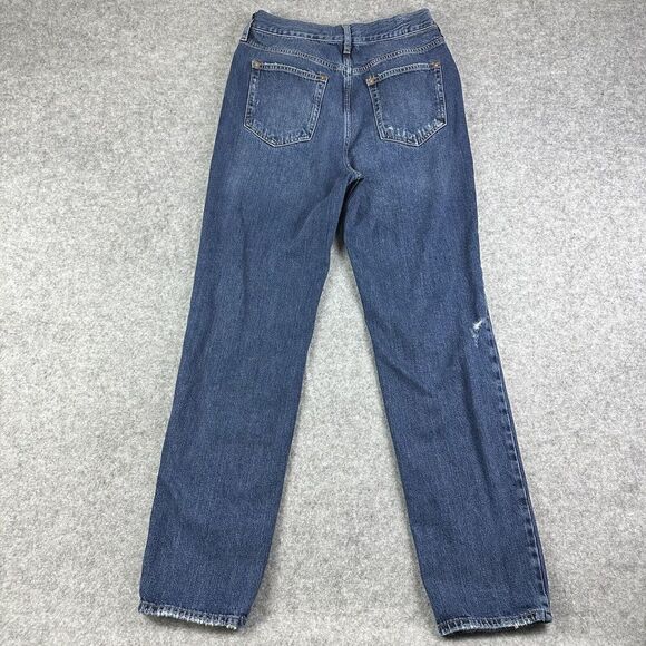 We The Free Jeans Womens 29 Relaxed High Rise Button Fly Straight Boho Grunge - Picture 6 of 15